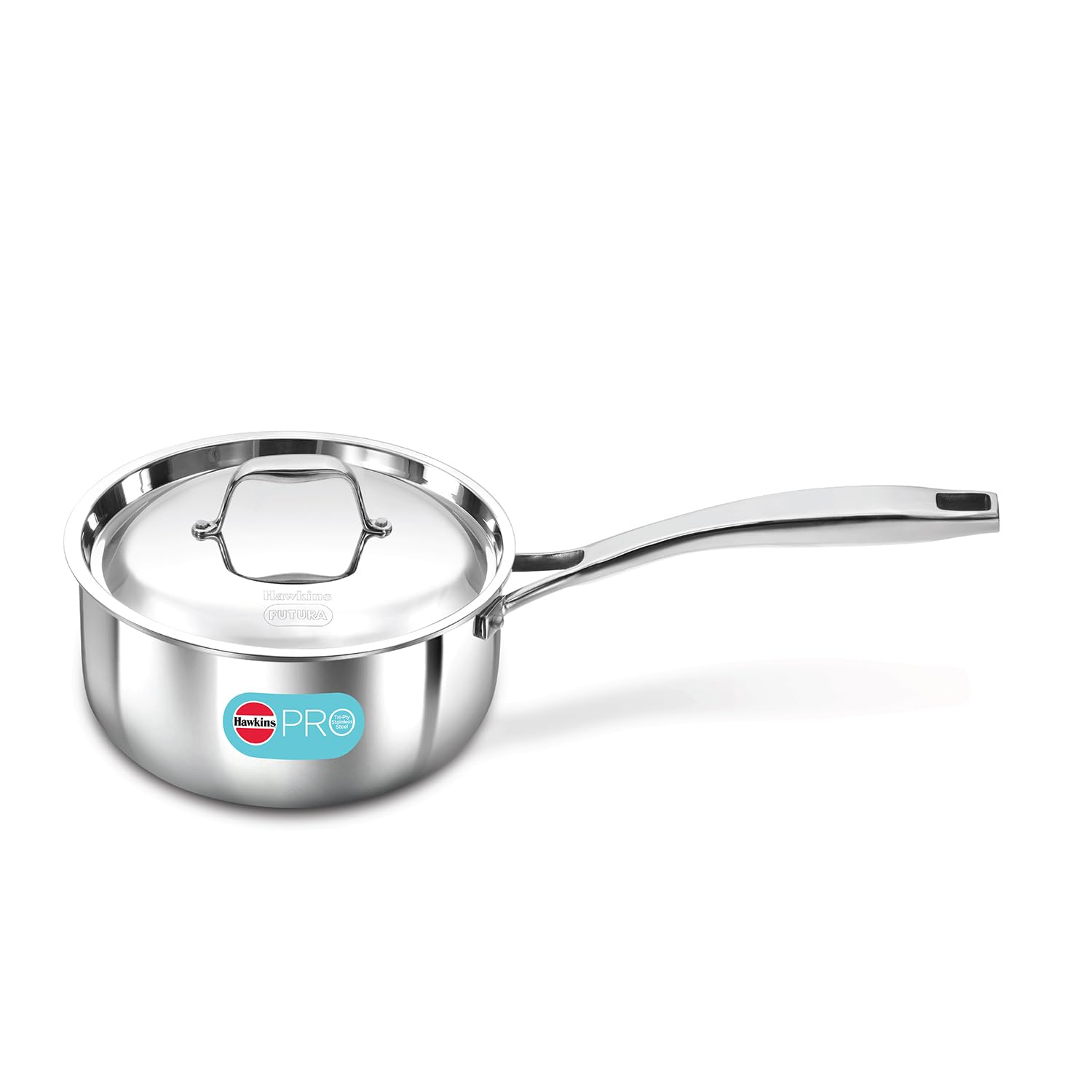 Hawkins Pro 2.5 Litre Sauce Pan, Triply Sauce Pan with Stainless Steel Handle and Stainless Steel Lid, Silver (PSSP25S)