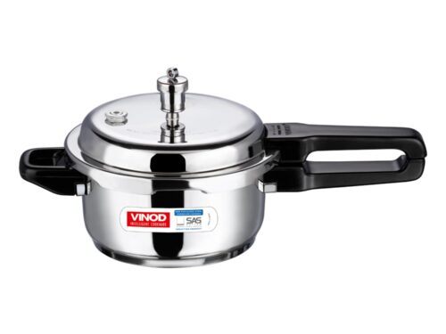 Vinod 18/8 Stainless Steel Outer Lid Pressure Cooker 2 Litre | Sandwich Bottom | ISI & CE Certified | Induction and Gas Stove Compatible | 2 Year Warranty | Silver