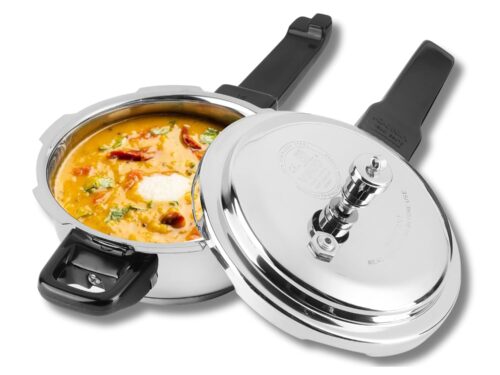 Vinod Stainless Steel Pressure Cooker, 3.5 L | Deep Fry Pan & Multi-Purpose Cooker | Sandwich Bottom for Even Heating | ISI & CE Certified | Durable Build | Induction & Gas Stove Base | 2 Yr Warranty